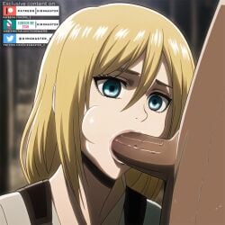 ai_generated ass attack_on_titan blue_eyes breasts breasts breasts hips historia_reiss kingmaster large_breasts medium_breasts midriff naked naked_female nipples nsfw nude nude_female patreon_username shingeki_no_kyojin vagina yellow_hair