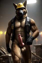 ai_generated bottomless construction furry german_shepherd