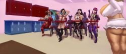 chastity_cage classroom college curvy_figure cyberpunk exhibitionism female filming futanari goth_girl lingerie lovelysquishythings multiple_futa norwell_college reaction students teacher_and_student