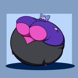 big_breasts blueberry_inflation breasts cleavage female furry huge_breasts inflatedv inflation rouge_the_bat sega sonic_(series) spherical_inflation thick_thighs wide_hips