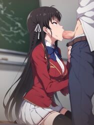 ai_generated blowjob classroom_of_the_elite horikita_suzune submissive_female