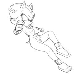 2024 abs anthro breasts eulipotyphlan female fours_(artist) genitals hedgehog hi_res mammal monochrome mtf_crossgender pubes pussy rule_63 sega shadow_the_hedgehog sketch solo sonic_(series) sonic_the_hedgehog_(series)