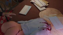 1boy 1girls 3d animated arm_behind_back audible_creampie blood bottomless bouncing_breasts breasts chalk_(artist) cleavage convulsions corpse cum cum_in_pussy cum_leaking dead death decapitation dialogue empty_eyes female_death gore guro hair_over_one_eye huge_breasts jeans leg_lift long_hair midriff murder necrophilia nipples on_side original partially_clothed penis pubic_hair sex sex_from_behind snuff sound standing_sex straight table tagme tied_shirt torn_jeans vagina vaginal_penetration video voice_acted