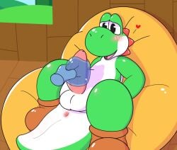 2d anthro anus aroused balls bean_bag blush boots clothing digital_drawing_(artwork) digital_media_(artwork) dinosaur disembodied_hand footwear genitals green_yoshi heart_symbol hi_res hill looking_at_genitalia looking_at_penis looking_pleasured lying male mario_(series) mario_bros nintendo nude on_back open_mouth penetrable_sex_toy penetration penile penis penis_milking prehistoric_species reptile scalie sex_toy shaded shaded_line_art shoes sky solo spikes sugar_but_nsfw super_mario_bros. tapering_penis uncensored yoshi