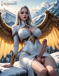 1futa abs ai_generated angle balls big_balls big_breasts breasts curvy cutanari dickgirl futa_only futanari looking_at_viewer nipples nude penis perfect_body ready_to_fuck small_waist smile solo tan_skin testicles wings