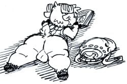 backsack big_ass bottomless clothing fauxtellno1_(artist) furry lying_on_stomach male male_only one_piece reading reindeer tony_tony_chopper