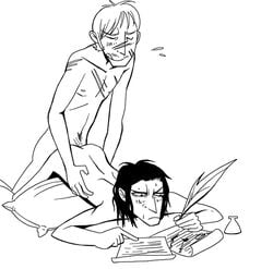 harry_potter male monochrome multiple_males remus_lupin severus_snape tagme yaoi