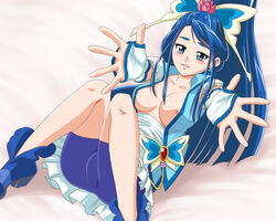 butterfly_hair_ornament clothing cure_aqua magical_girl medium_breasts minazuki_karen pretty_cure shorts wara yes!_precure_5