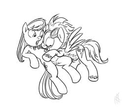 2girls carnifex detached_collar earth_pony equine female flight_suit friendship_is_magic fur horse my_little_pony octavia_melody pegasus pony smooth_skin spitfire spitfire_(mlp) wonderbolts_(mlp) yuri