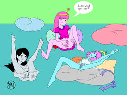 3girls adventure_time cartoon_network coldfusion engagement_ring_princess marceline multiple_girls princess_bubblegum pussy unshaved_pussy vagina