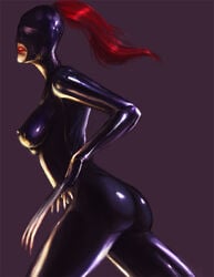 bodysuit dark_dominatrix dark_mistress dominatrix dungeon_keeper kaihlan latex rubber shiny_suit skin_tight