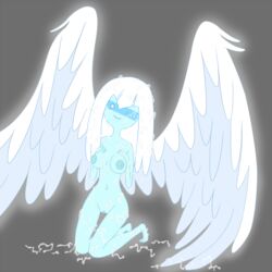 1girls adventure_time angel angel_wings blue_body blue_nipples blue_skin breasts completely_nude cum cum_in_hair cum_on_body cum_on_breasts cum_on_face cum_on_hair cum_on_upper_body full_circle grabbing_own_breast guardian_angel_(adventure_time) looking_at_viewer naked nipples nude nude_female pussy vagina white_hair wings