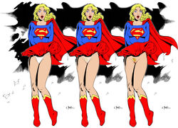 blonde_hair blue_eyes boots dc joe_pimentel no_panties panties powerbook125 supergirl superman_(series) upskirt