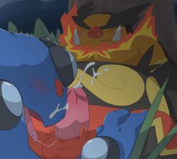 blush color cum emboar fire interspecies male male_only marshtompkd nude penis pokemon seismitoad tagme testicles