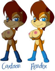 alternate_breast_size archie_comics breasts chipmunk color female female_only fur krazykacophony mobian_(species) nipples nude sally_acorn sega smile solo sonic_(series) sonic_satam sonic_the_hedgehog_(archie) sonic_the_hedgehog_(comics) sonic_the_hedgehog_(series) standing tagme