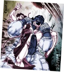 balrog chun-li dark-skinned_male dark_skin defeated interracial male sparrow_(artist) street_fighter tagme