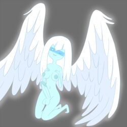 1girls adventure_time angel angel_wings balls full_circle futa_only futanari guardian_angel_(adventure_time) intersex penis solo_futa tagme testicles