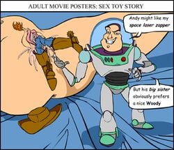 1girls 2boys buzz_lightyear disney male_focus pixar pussy tagme toy_story unbirthing vore what woody_pride