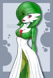 1girls blush breasts clothes color female female_gardevoir female_only female_pokemon gardevoir green_hair hair nintendo pokemon pokemon_(species) pokemon_rse red_eyes solo standing tagme vani-fox vulva white_skin