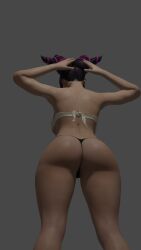 3d 3d_(artwork) 3d_model 3d_render big_ass big_breasts blender breasts girl half-dressed juri_han street_fighter street_fighter_6 street_fighter_v