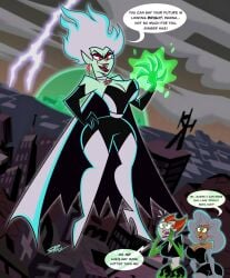 big_breasts danny_phantom dawna_fenton dawna_phantom ectoplasm nickelodeon nicktoons penelope_spectra samperez skin_tight thick_thighs white_hair