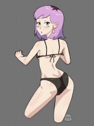 1girls :o amity_blight ass bikini blush earrings elf_ears hips ikuer7 light-skinned_female light_skin looking_at_viewer looking_back medium_hair pointy_ears purple_hair skimpy skimpy_bikini skimpy_clothes small_breasts the_owl_house thick thick_hips thick_legs thick_thighs thighs thong tight tight_clothing yellow_eyes