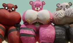 anthro big_breasts costume cuddle_team_leader cuddlepool_(fortnite) female fortnite furry fursuit hand_on_breast hand_on_breasts huge_breasts hyper_breasts looking_at_viewer looking_down low_angle_view meatroza panda_team_leader tagme worm's_eye_view