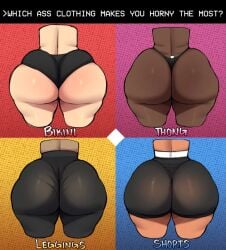 artist_request ass_focus blackwhiplash blackwhiplash_(style) dark_skin huge_ass light_skin meme thick_thighs