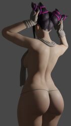 3d 3d_(artwork) 3d_model 3d_render big_ass big_breasts blender breasts girl half-dressed juri_han street_fighter street_fighter_6 street_fighter_v