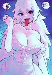 blastoisenn boosette breasts female female_only mario_(series) nintendo open_mouth red_eyes solo tagme