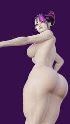 3d 3d_(artwork) 3d_model 3d_render big_ass big_breasts blender breasts girl half-dressed juri_han street_fighter street_fighter_6 street_fighter_v