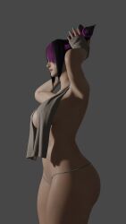 3d 3d_(artwork) 3d_model 3d_render big_ass big_breasts blender breasts girl half-dressed juri_han street_fighter street_fighter_6 street_fighter_v