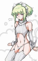 1boy androgynous bob_cut cat_ears clothing crossdressing femboy fully_clothed lio_fotia male petite petite_body promare short_hair slim_waist solo stockings t_sanft thick_thighs thighhighs twink