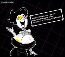 background big_ass big_breasts deltarune deltarune_chapter_2 female huge_breasts huge_tail rule_63 spamton_g_spamton text text_box thepinkthing thick undertale_(series) virtualgirl whore