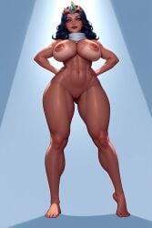 ai_generated big_breasts black_hair breasts egyptian fit_female league_of_legends pussy sivir tan_body