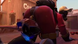 3d all_fours anal_fingering anal_sex animated bodysuit cap female female_only fempyro fingering flamethrower gas_mask masturbation pyro solo source_filmmaker tagme team_fortress_2 video whitestfox