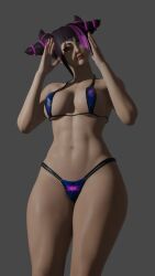 3d 3d_(artwork) 3d_model 3d_render big_ass big_breasts blender breasts girl half-dressed juri_han street_fighter street_fighter_6 street_fighter_v