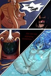 4girls air_bubbles bucket coughing drowning fingering marima666_(artist) masturbation underwater water water_bucket