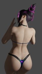 3d 3d_(artwork) 3d_model 3d_render big_ass big_breasts blender breasts girl half-dressed juri_han street_fighter street_fighter_6 street_fighter_v