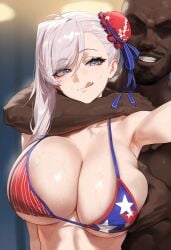 ai_generated big_breasts dark-skinned_male fate_(series) mikayori miyamoto_musashi_(fate)