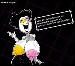 background big_ass big_breasts deltarune deltarune_chapter_2 female huge_breasts huge_tail rule_63 spamton_g_spamton text text_box thepinkthing thick undertale_(series) virtualgirl whore