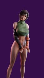 3d 3d_(artwork) 3d_model 3d_render big_ass big_breasts blender breasts final_fantasy_vii girl half-dressed