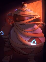 absurd_res ass belly big_belly big_breasts breasts clothed clothing female generation_3_pokemon hi_res hyper hyper_pregnancy latias legendary_pokemon mcerror mummy mummy_costume mummy_wrappings nintendo overweight partially_clothed pokemon pokemon_(species) pregnant undead