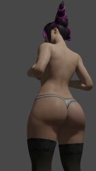 3d 3d_(artwork) 3d_model 3d_render big_ass big_breasts blender breasts girl half-dressed juri_han street_fighter street_fighter_6 street_fighter_v