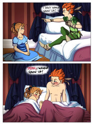 after_sex bow clothing comic disney dress pallottili peter_pan peter_pan_(character) straight tagme wendy_darling