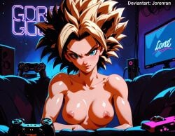 ai_generated caulifla dragon_ball dragon_ball_super dragon_ball_z gaming girl hoeyuga jorenran naked naked_female nude nude_female