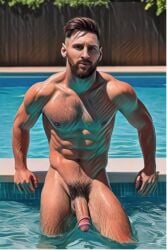 ai_generated football_player lionel_messi male_only naked_male nude_male penis real_person swimming_pool