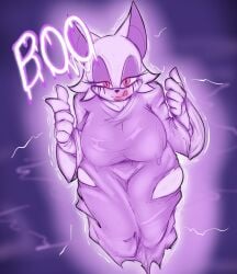 anthro big_breasts furry ghost ghost_girl halloween mascara_tears rouge_the_bat sonic_the_hedgehog_(series) tongue tongue_out