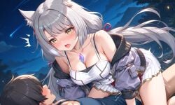 1boy 1girls 2025 aegis_elysium ai-generated ai_art ai_generated alternate_breast_size animal_ears ass blush blushing_at_viewer breasts brown_hair cat_ears climax climaxing completely_naked completely_nude cowgirl_position cum day female female_focus gem green_eyes hair_ornament hand_on_breast hand_on_breasts headpiece hentai hi_res high_quality high_res high_resolution highres horny huge_breasts indoor indoors jewelry large_breasts lewd light light_reflection long_hair looking_at_viewer lying male mio_(xenoblade) naked naughty navel nekomimi nude nude_female open_mouth orgasm orgasm_face penis pervert room sex_position sex_positions simple_background sitting solo solo_focus t-shirt thick thick_breasts thighs twintails twintails_(hairstyle) very_long_hair wall wall_(structure) watermark window windows wings xenoblade_(series) xenoblade_chronicles_(series) xenoblade_chronicles_3