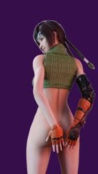 3d 3d_(artwork) 3d_model 3d_render big_ass big_breasts blender breasts final_fantasy_vii girl half-dressed